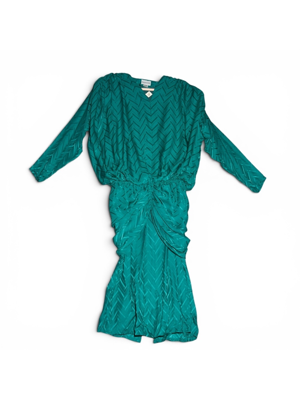 Vintage Paraphernalia 100% Silk Teal Dress Size 4